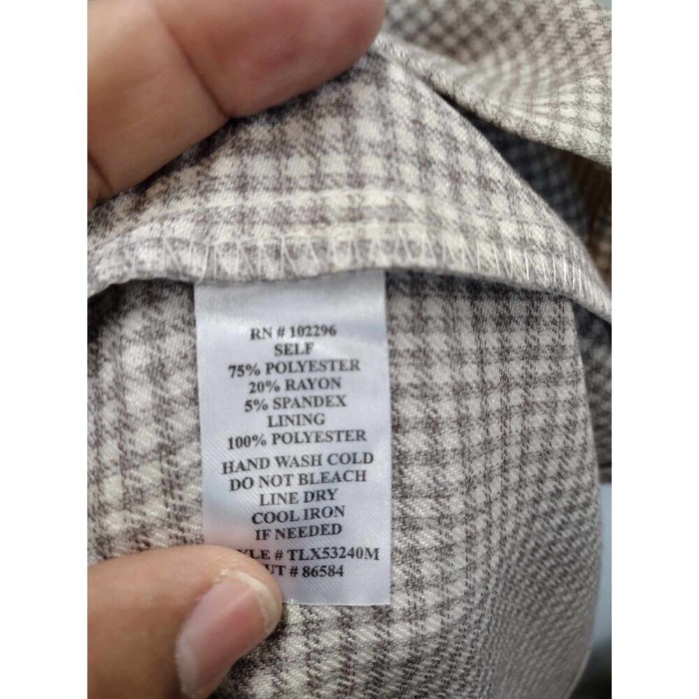 Connected Apparel Gray Checkered Squared Neckline… - image 4